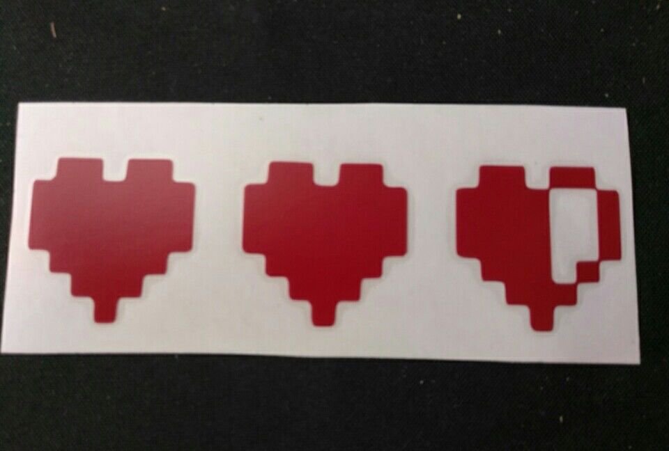 Gamer Life hearts - Zelda Decal/ Sticker 5 x 2
