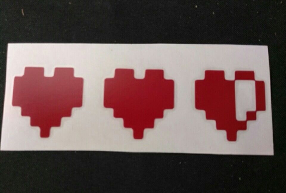 Gamer Life hearts - Zelda Decal/ Sticker 1" x 3.5"