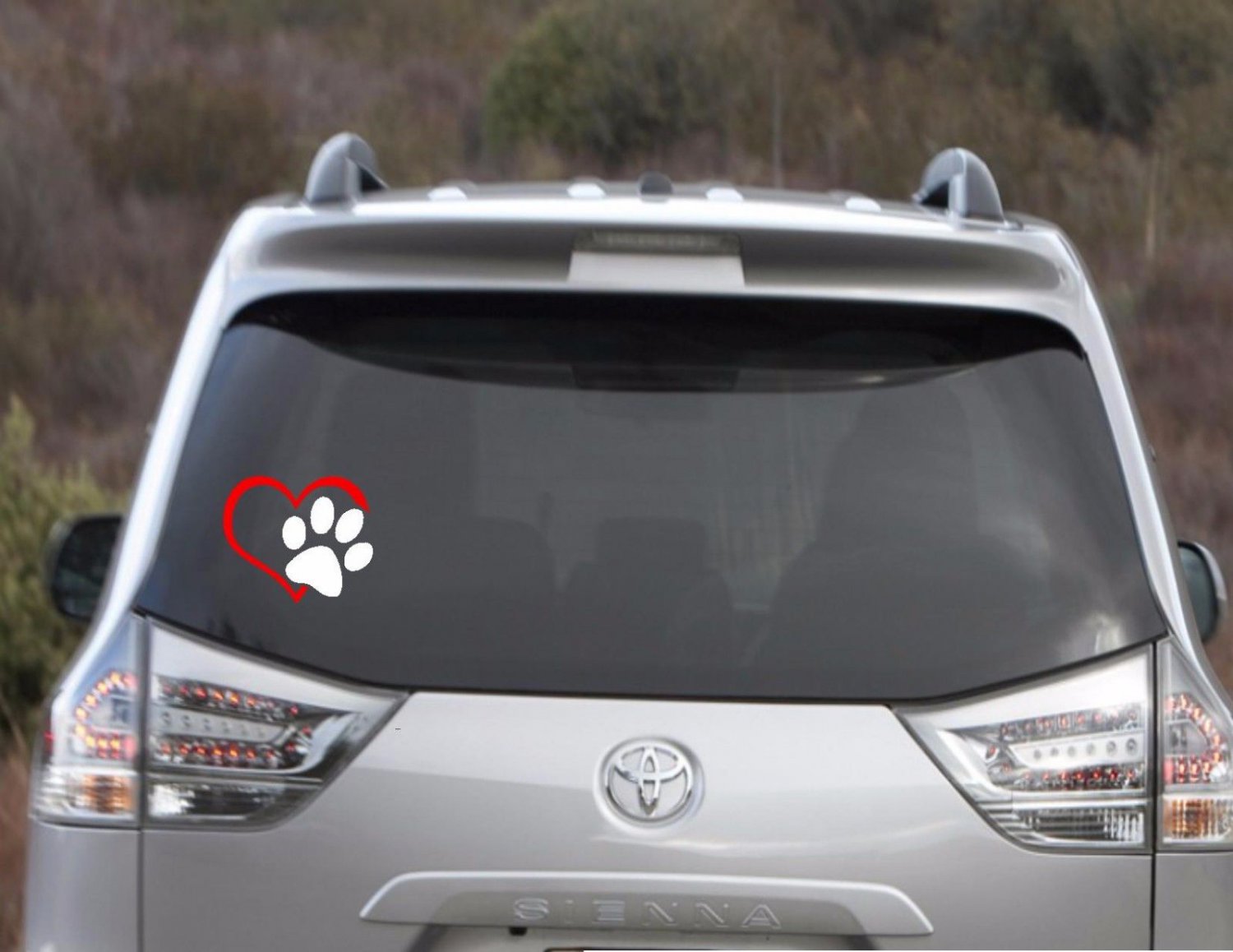 Pet love decal - heart and paw - 3" x 3.5"