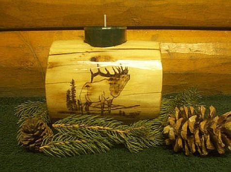 Timber Bull Elk Candleholder