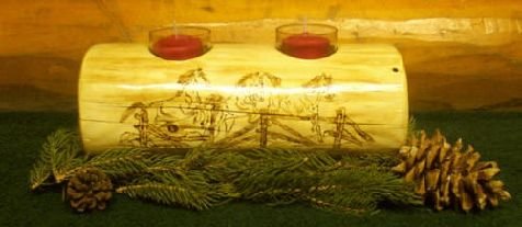 Timber Double votive candle holder