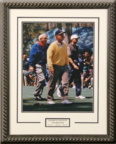 TIGER JACK AND ARNIE AT THE MASTERS CUSTOM FRAMED PHOTOGRAPH