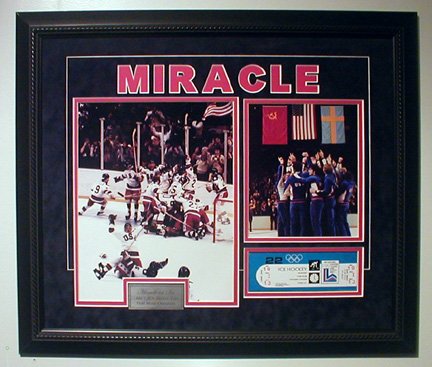 MIRACLE ON ICE CUSTOM FRAMED COLLAGE