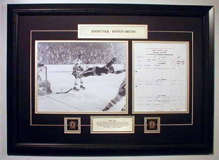 BOBBY ORR CUSTOM FRAMED STANLEY CUP GOAL SCORESHEET