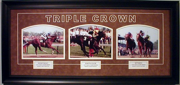 TRIPLE CROWN HORSE RACING CUSTOM FRAMED COLLAGE