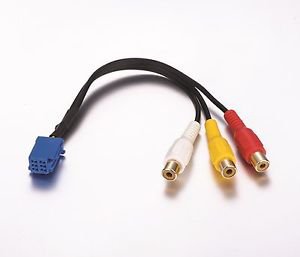 APS Car Audio Video cable for Toyota Blue 6pin connector to 3 RCA female
