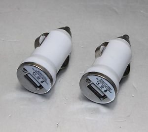 APS 2PCS 1A Mini Car USB Charger Adapter to Cigarette Lighter for USB White
