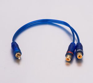 APS 100PCS Lot Universal Y Splitter RCA audio cable one male to two female TY-2F