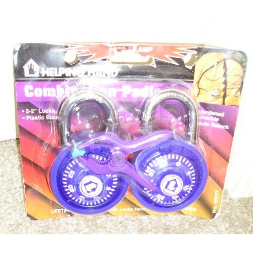 2 Pc. Lot Purple Combination Padlock Padlocks + Bonus! NEW