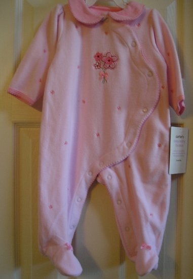 NEW Carters One Pc 9 Mo Baby Girls Outfit PINK Floral Easy On and OFF LOW SHIPPING