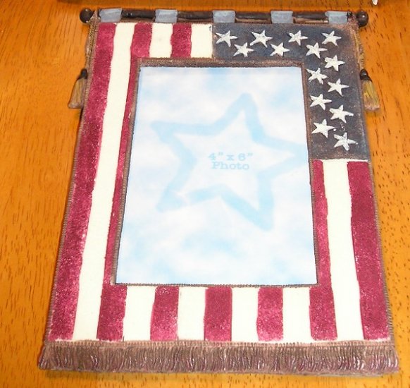 New American Patriotic Flag Picture Frame in Box 4 x 6