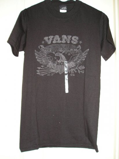 Vans Black Skate Shirt Skateboarding TShirt Vans Eagle Mens Small NEW
