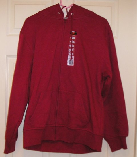 Medium Zip Front Hooded Hoodie Medium Maroon Lined NEW