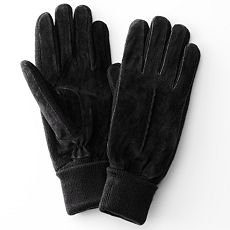 Isotoner Womens Gloves Velour Suede OSFA Black Winter Gloves
