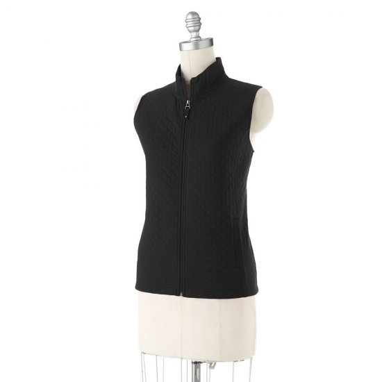 Womens Quilted Vest by Croft and Barrow Size Medium Petite Navy Blue NEW