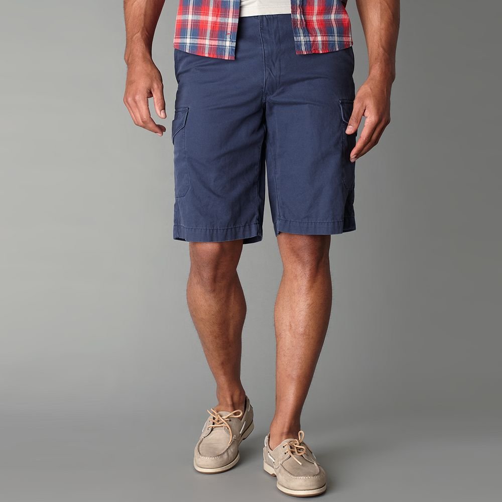 NEW Mens Dockers Twill Navy Blue Cargo Shorts Sz. 40 Flat Front - $50.00
