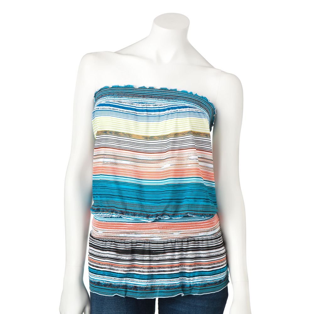 Juniors Teens Girls Striped Bright Tube Top by MUDD Sz Large L $20.00 NEW