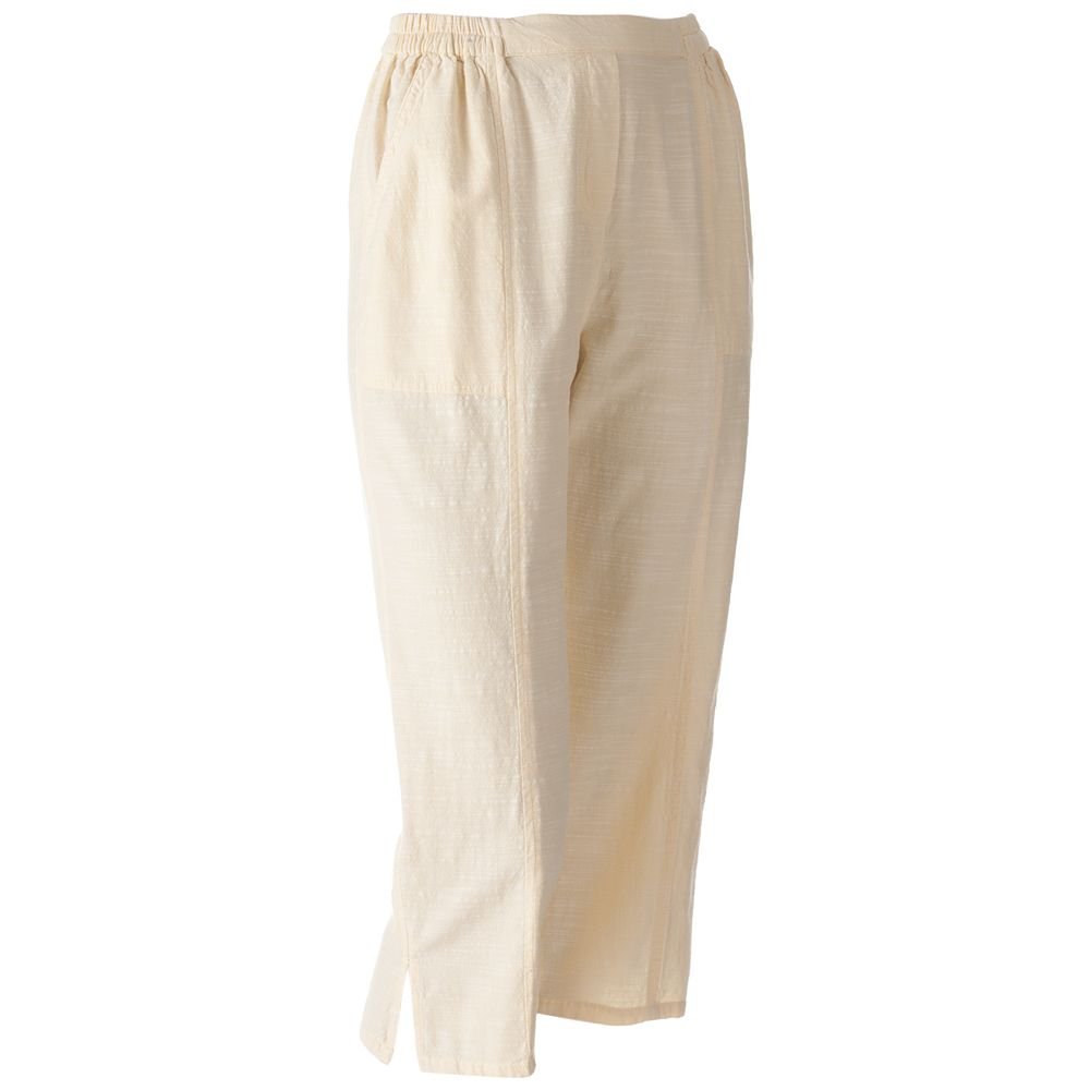 New Cathy Daniels Yellow Comfort Waist Slubbed Capri Pants