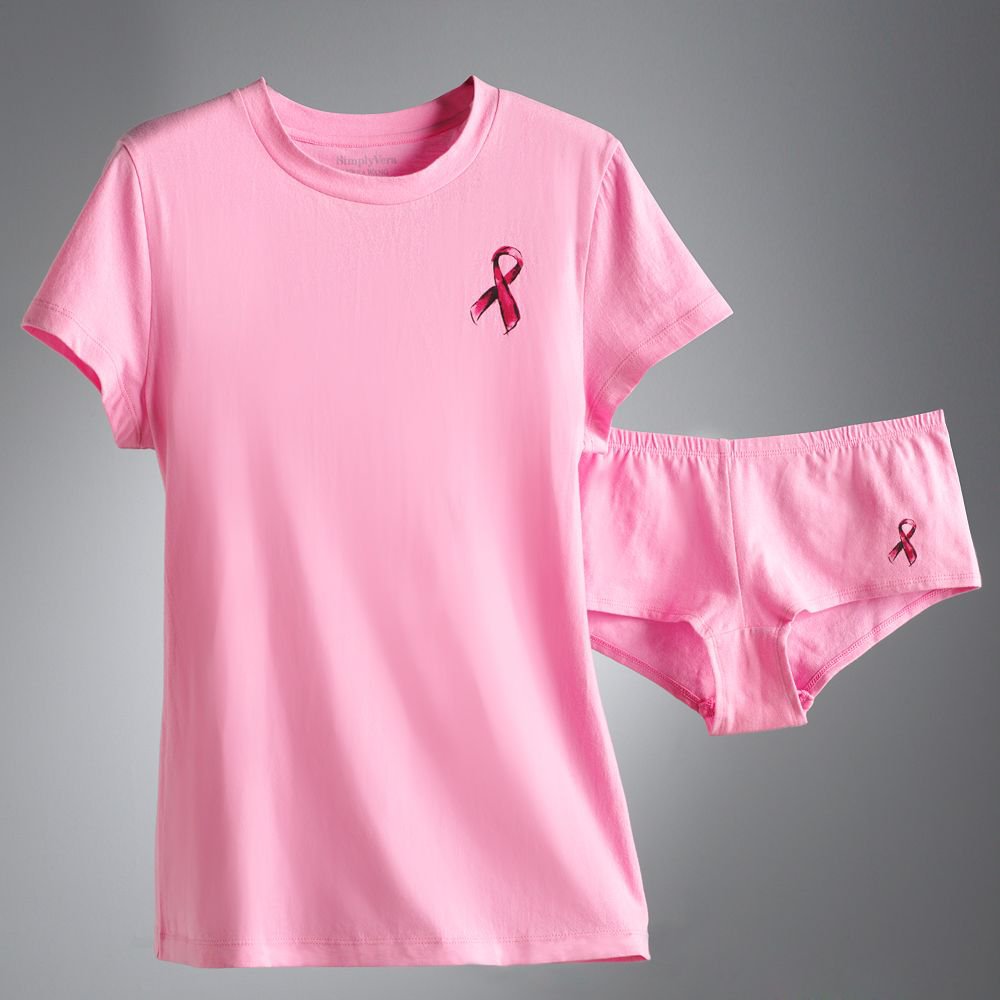 Vera Wang Breast Cancer Awareness Pajama Set Pink Medium M NEW