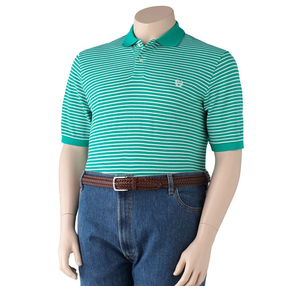 NEW Striped Pique Polo Shirt Mens Short Sleeve Sz 3XT Tall Chaps $51.00