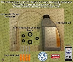 96-04 Mercedes SLK 230 Convertible Hydraulic Cylinder Repair Kit & More...R170