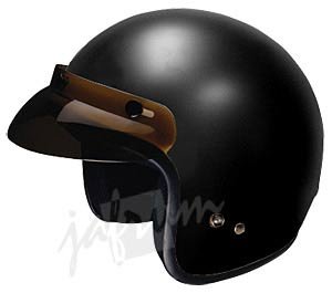 10FlatBlack - Flat Black DOT Open Face Motorcycle Helmet