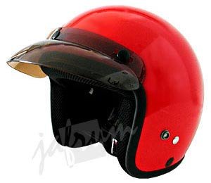 10Red - Red DOT Open Face Motorcycle Helmet