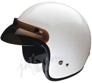 10White - White DOT Open Face Motorcycle Helmet