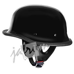 115Black - Black DOT Approved German Style Motorcycle Helmet