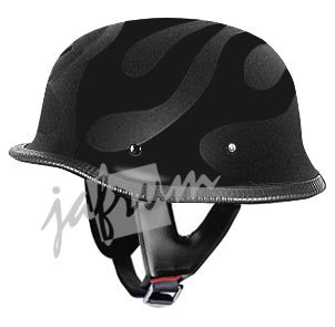 115FlatFlames - Flat Flame DOT Approved German Motorcycle Helmet
