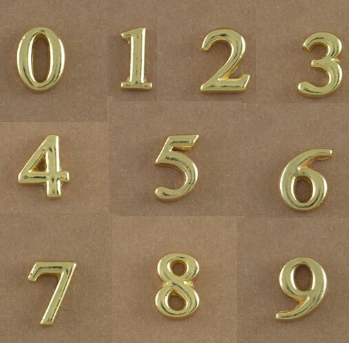 Gold Numbers Floating Charms