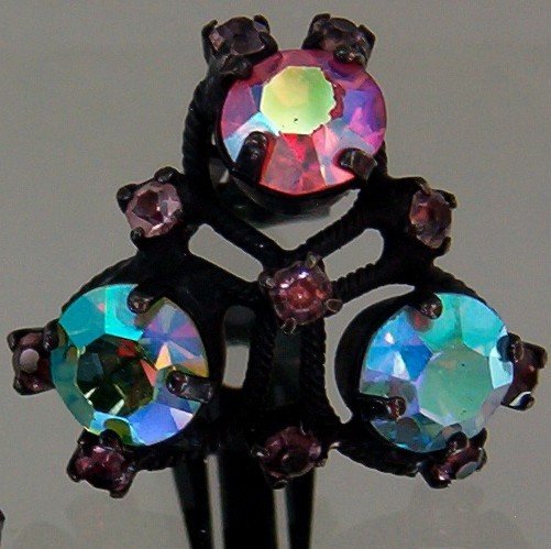 RARE ANTIQUE JOSEPH WARNER SIGNED AB EARRINGS (DES99)