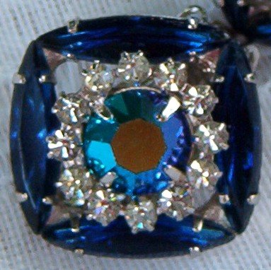 ANTIQUE CRYSTAL RHINESTONE EARRINGS (E48)