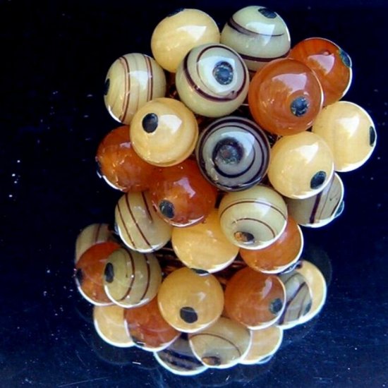 ANTIQUE JAPAN GLASS LAMPWORK EARRINGS (E36)