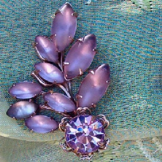 ANTIQUE SAPHIRET RHINESTONE EARRINGS (FF77)