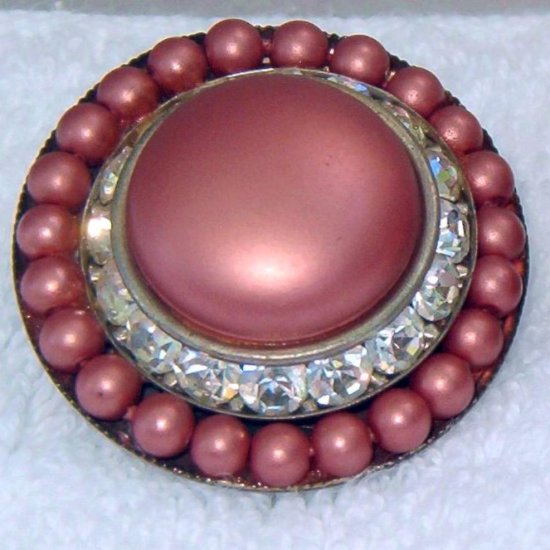 ANTIQUE FAUX PEARL & RHINESTONE EARRINGS (E66)