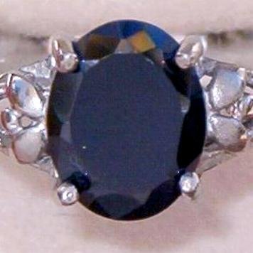 VINTAGE STERLING BLACK AMETHYST RING SZ. 9 (R15)
