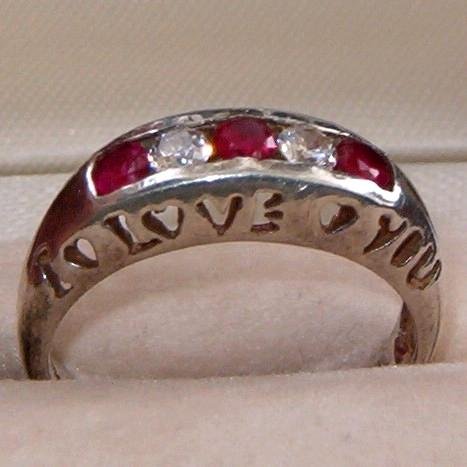 CHARLES WINSTON STERLING "I LOVE YOU" RING SZ. 7 (R19)