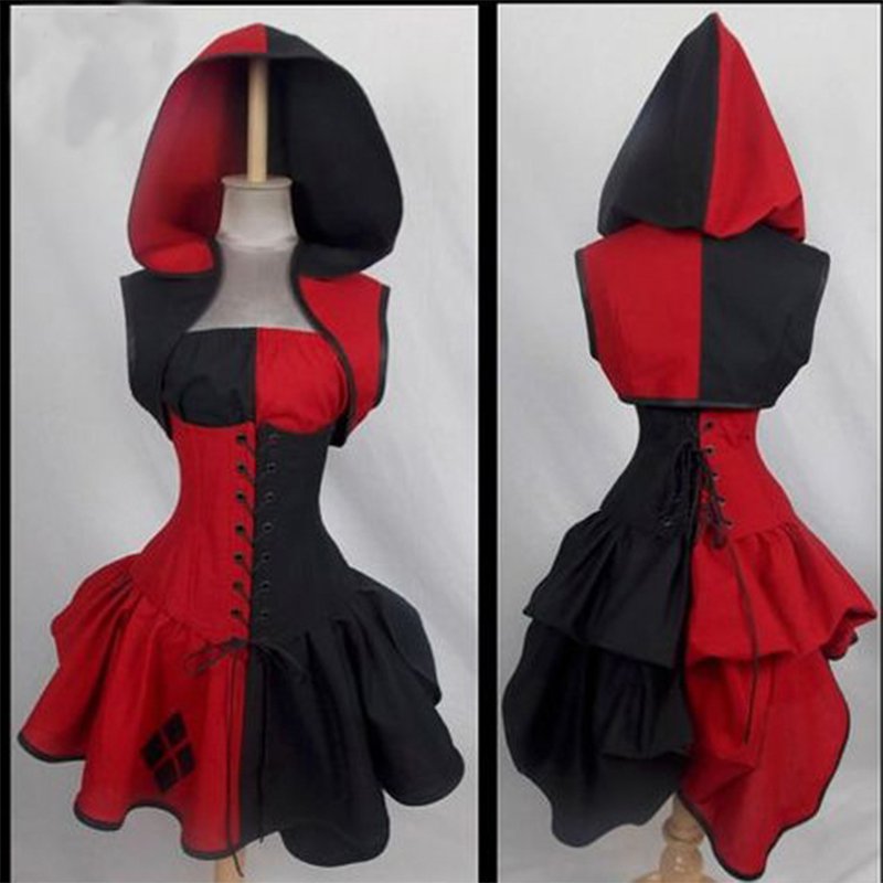 Batman Harley Quin Joker Villain Style Bustle Costume Dress