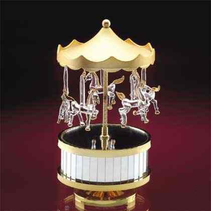 Musical Glass Circus Top Carousel
