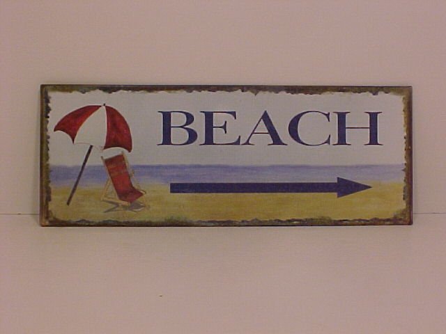 Beach Sign Made Of Metal
