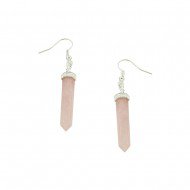 Rose Quartz point earrings