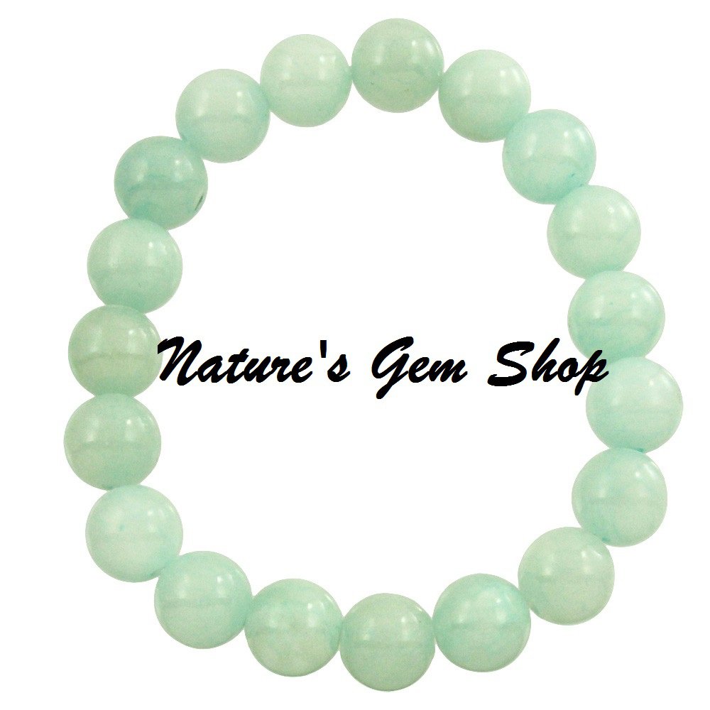 Aqua Jade 10 mm stretch bracelet