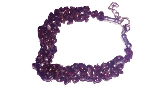 Garnet Bracelet with uncut stone beads