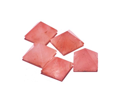 Rose Quartz - Set Of 5 Pyramids Each Of - 22-30 MM
