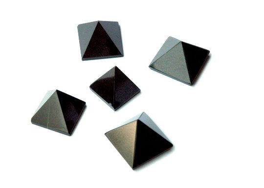 Black Agate Pyramids - Set Of Five