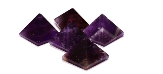 High Quality Amethyst Pyramids - Set Of 5 - (12-18 MM) Each