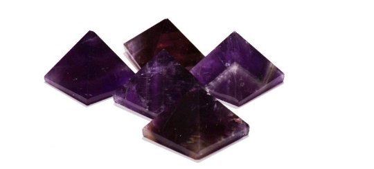 High Quality Amethyst Pyramids - Set Of 5 - (22-30 MM) Each