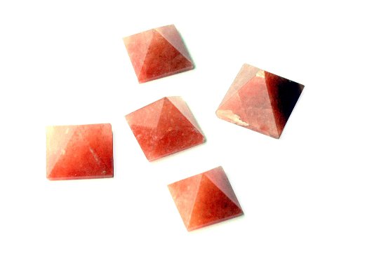 Red Aventurine Pyramids - Set of Five