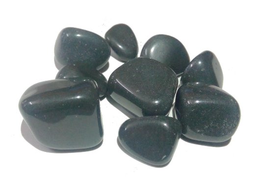 Black Agate Tumbled Stones Set Of 7